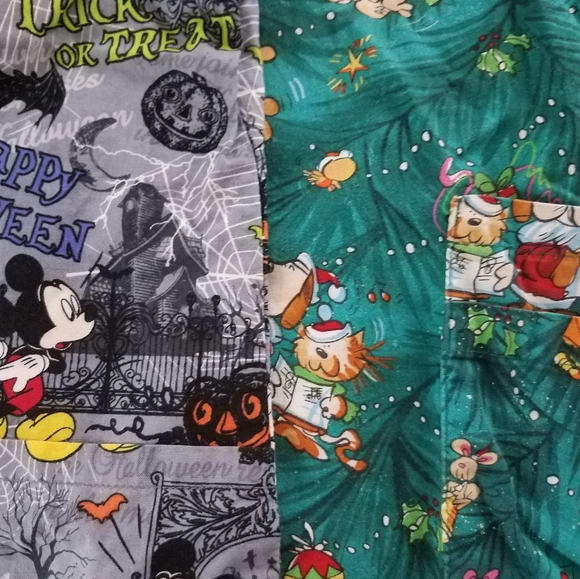 2 SEASONAL SCRUB TOPS - Picture 2 of 2